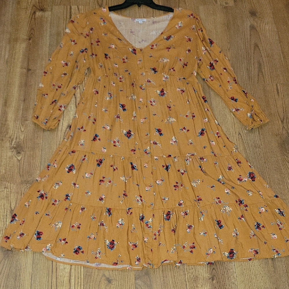 love, Fire Floral Long Sleeve Dress